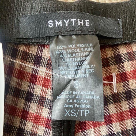 Smythe new with tags pull on cropped check pants - size XS - Picture 9 of 14